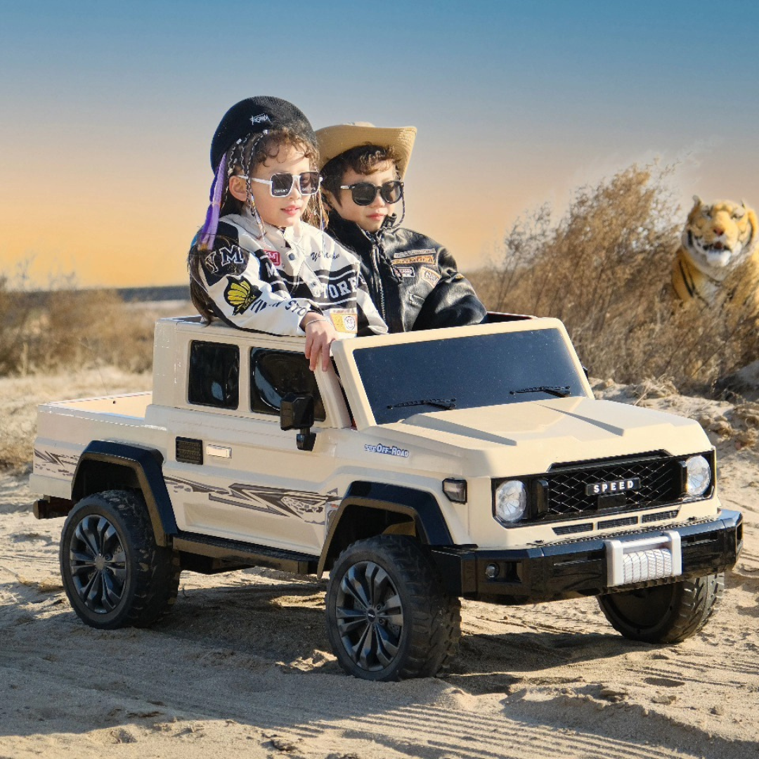 Megastar Electric Ride on 12 V Land Cruiser Style SUV Jeep 2 Seater With Openable Trunk