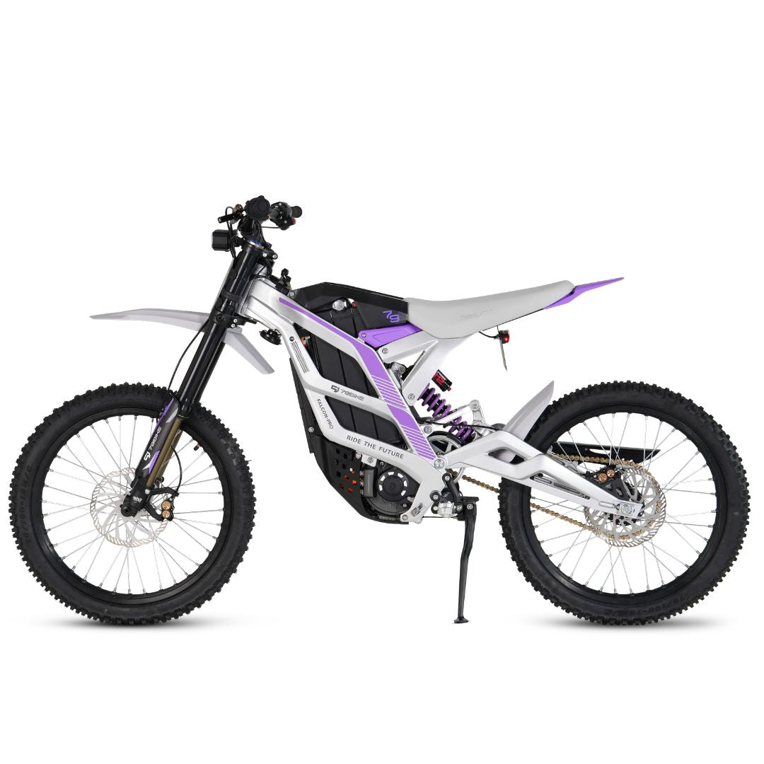 Silver and purple electric Dirt bike 