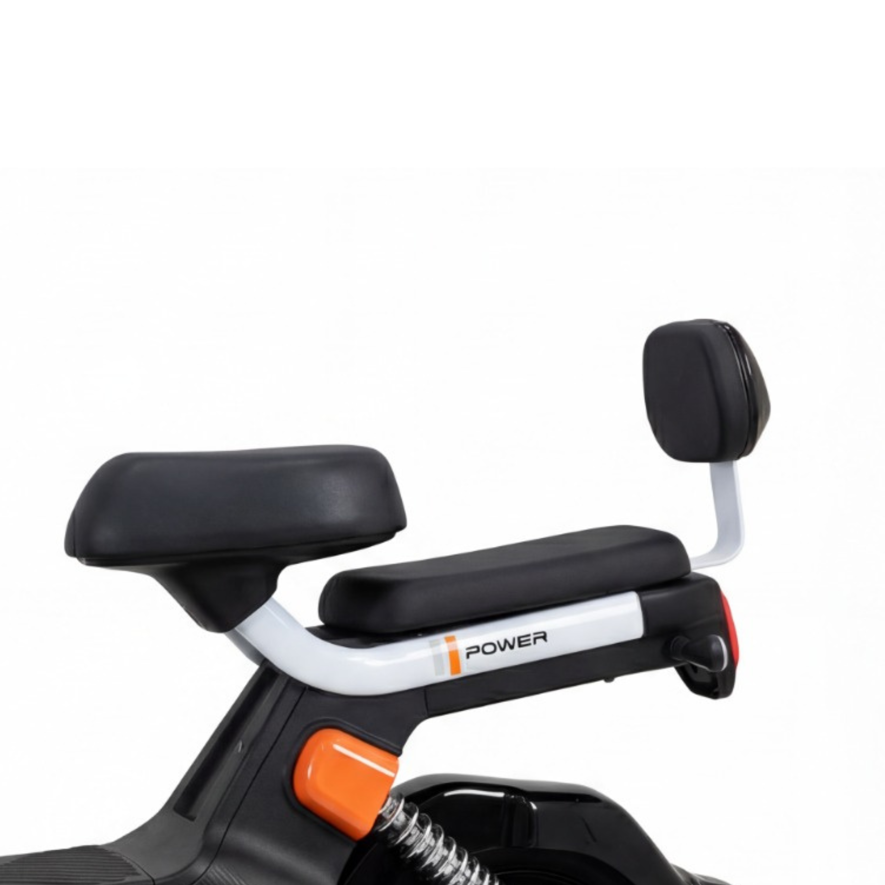 Close-up of an electric scooter with seats