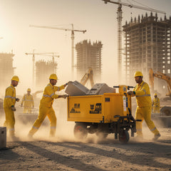 Electric engineering Mini dumping truck operating on modern construction sites