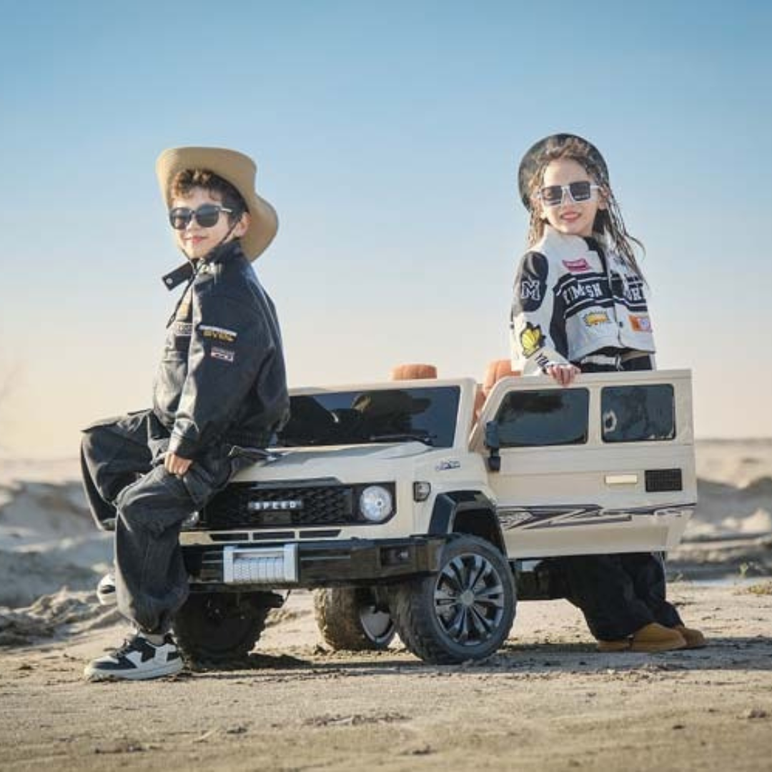 Megastar Electric Ride on 12 V Land Cruiser Style SUV Jeep 2 Seater With Openable Trunk