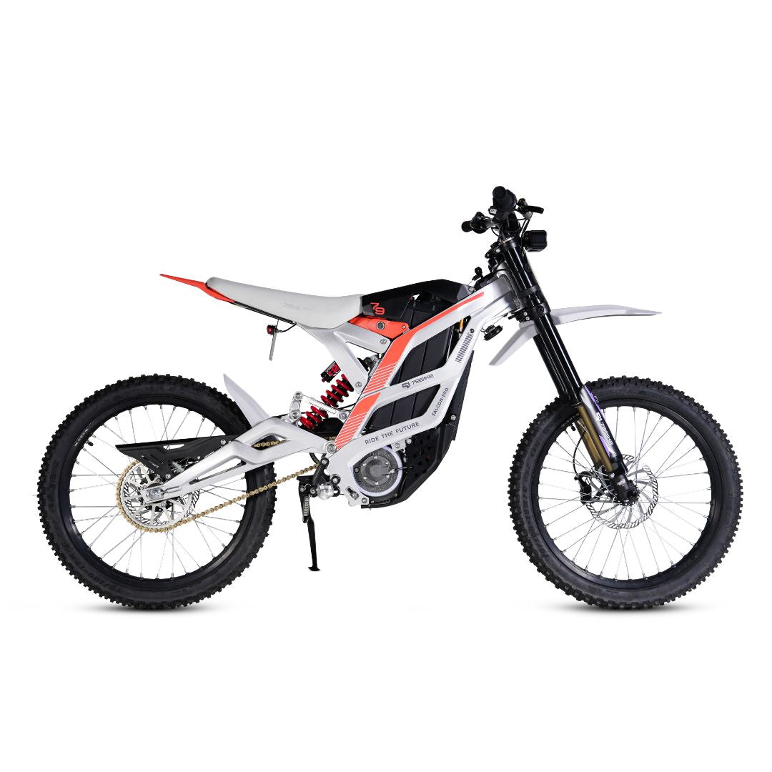 Silver electric bike with black and Red accents