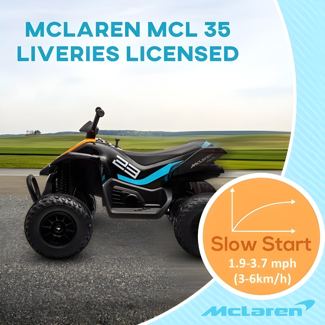 Megastar Kids Electric Ride-on Licensed McLaren Racing 12v Quad bike
