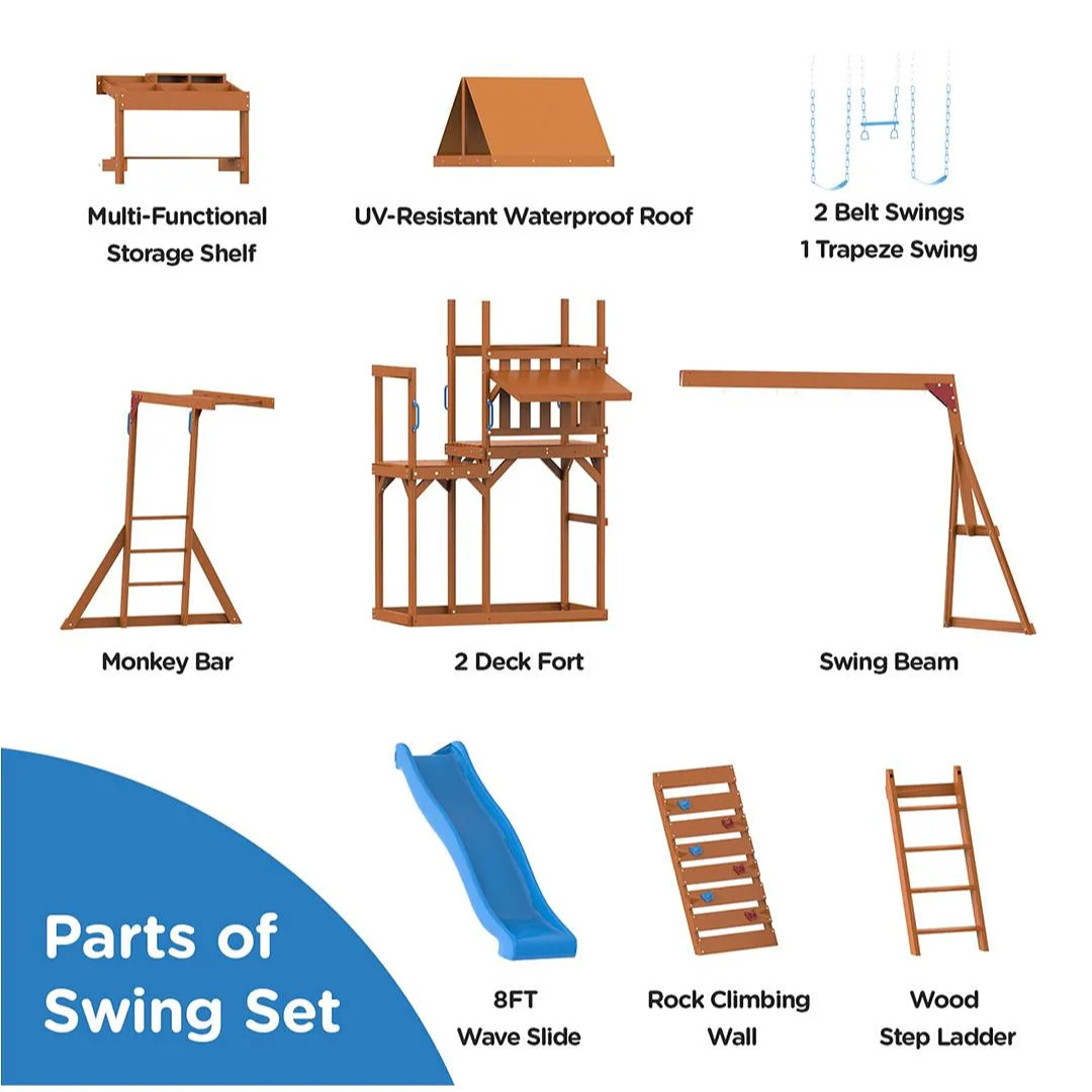 Megastar Dynamic Sports Arabian Pronghorn Wooden Swing Set