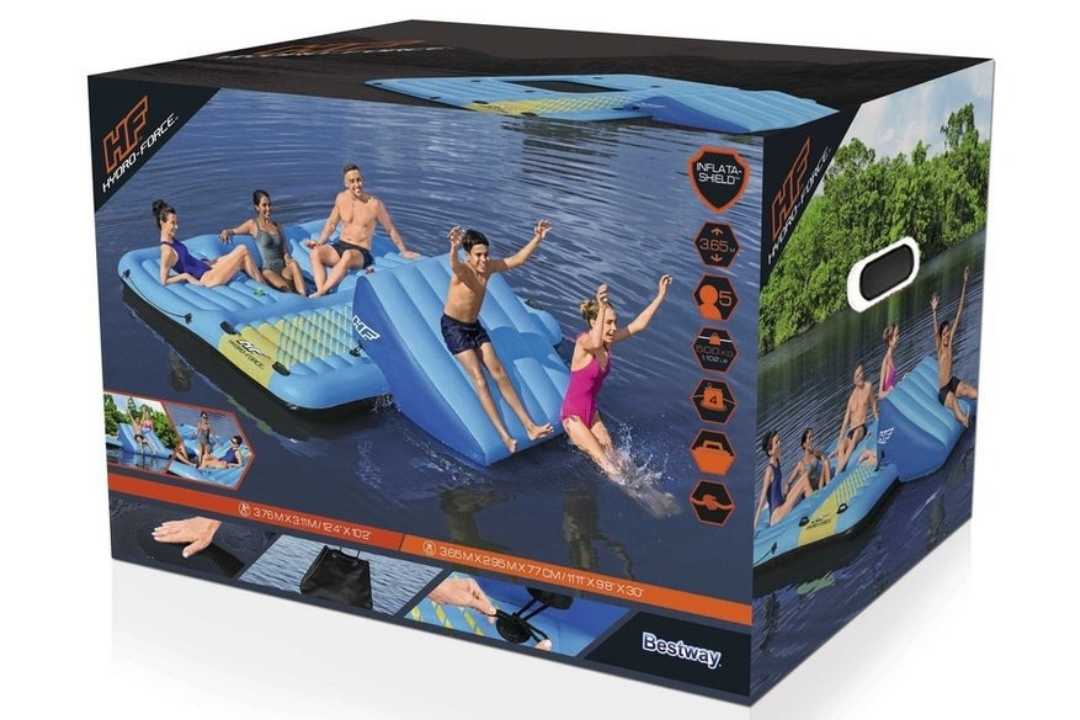 Bestway - Hydro-Force Summer Slide 5-Person Inflatable Activity Island 376x311 cm