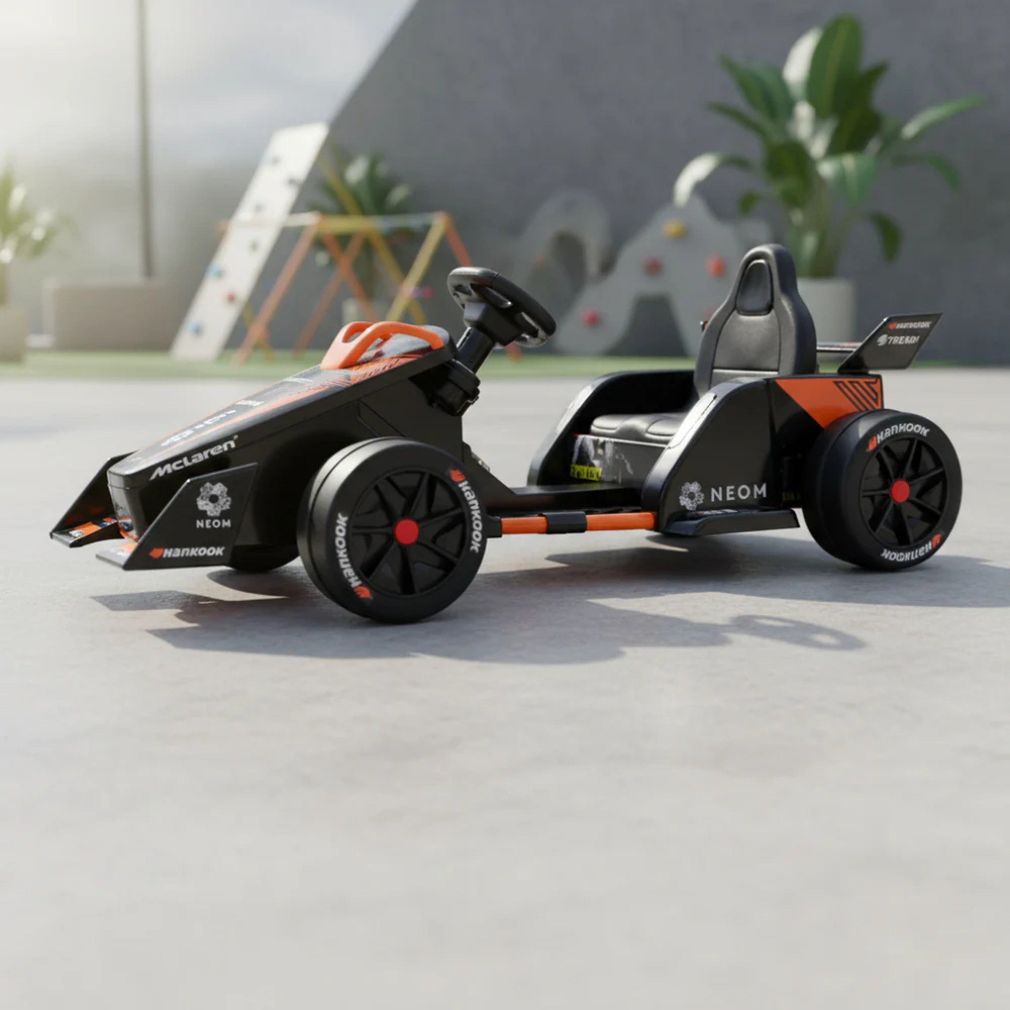 Black and orange toy Formula 1 Kids car 