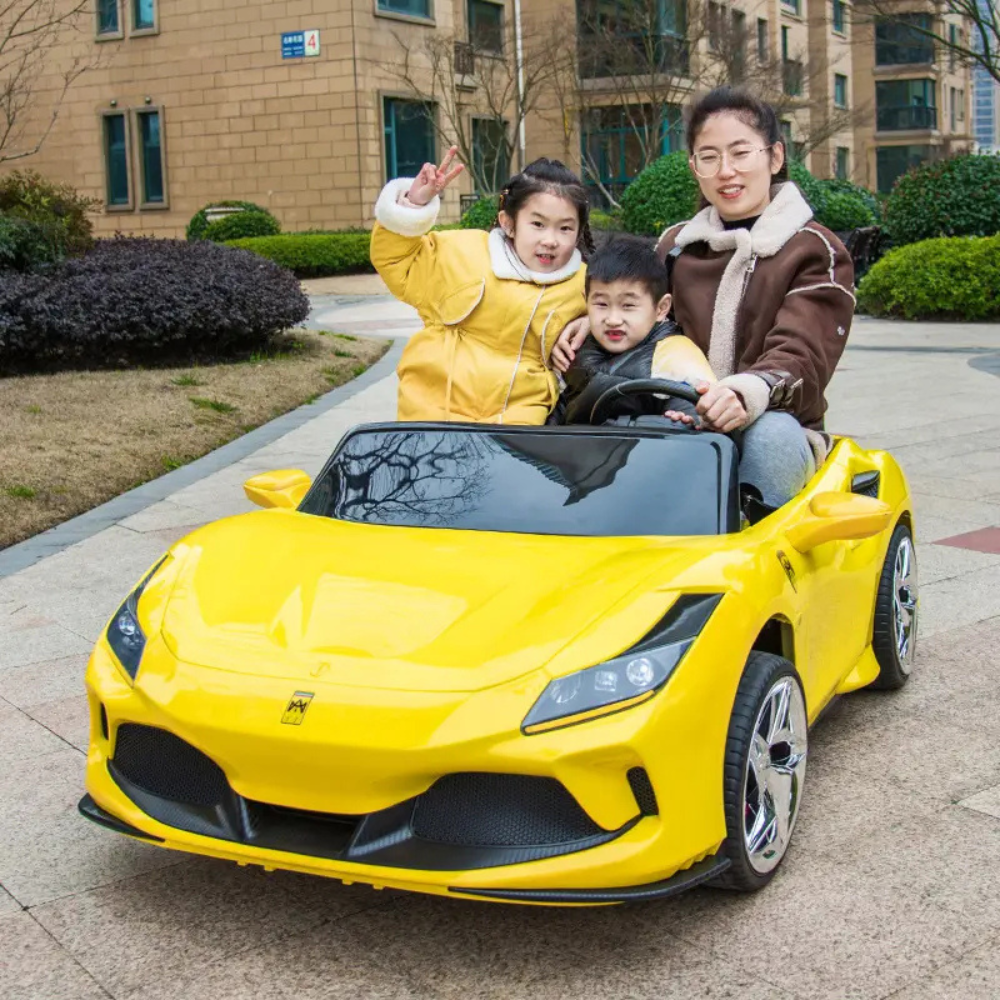 Megastar 24v xxl Ferrari Styled F8 Kids Electric Ride on Car-2 Seater-Double Open Doors Children Electric Car