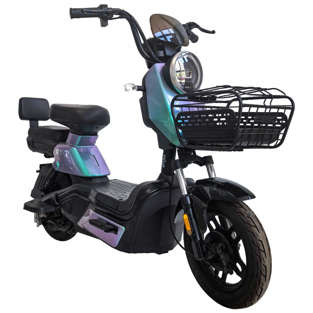 Megawheels Electric Bike with Seat Wind Horse M6 Electric Scooter for Grossery Basket Tire Ebike for Adults