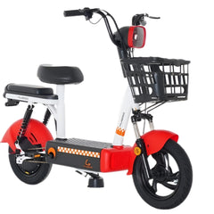Kugoo T4 Electric City Bike with 2 seats Womens 48V, Motor Power 350W  red color
