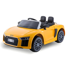 Megastar Audi R8 Spyder Licensed Battery Operated Ride On with Remote Control-Yellow