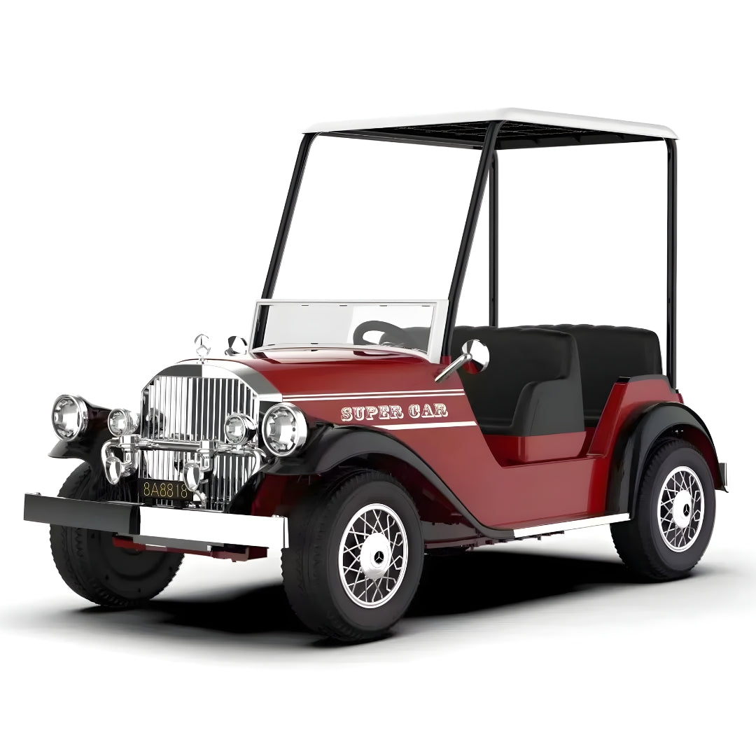 Megawheels Kids Electric Ride-on Four Wheel Drive With Classic Vintage Toys Car-Red