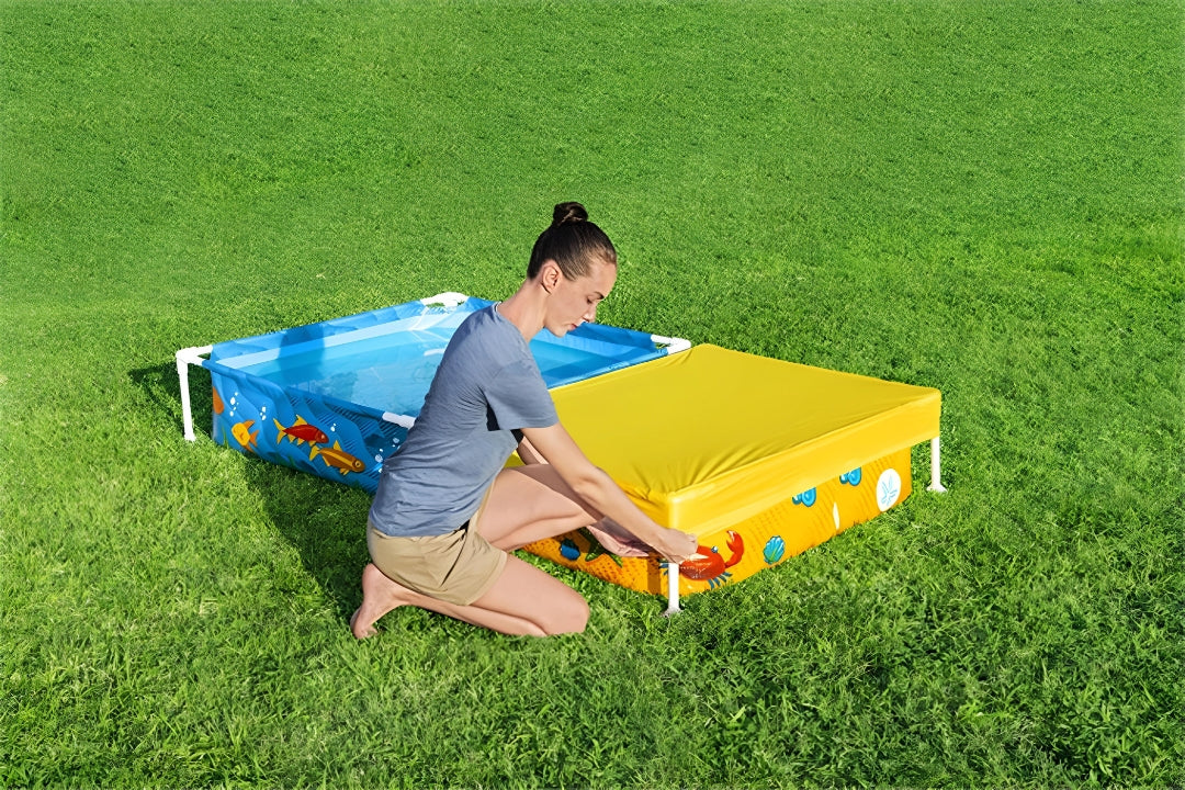 Bestway Rectangular Child Frame Pool Above Ground Swimming Pool Outdoo ...