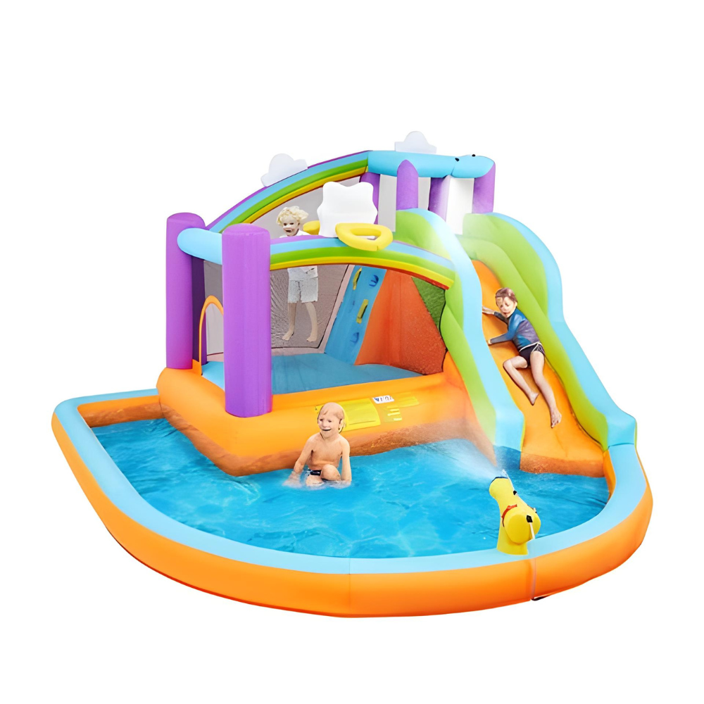 Megastar 6 in 1 Sunny Shine Bouncy Castle With Inflatable Trampoline/Water Slide 2.38mx 3.65mx  3.89m