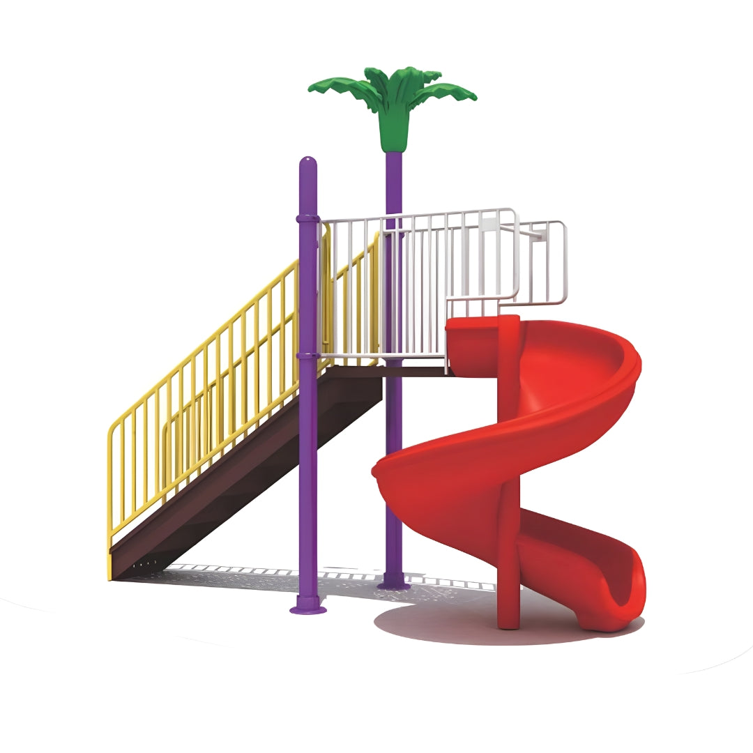 Megastar Slide For Kids Metal Palm Spiral Sturdy With Stair