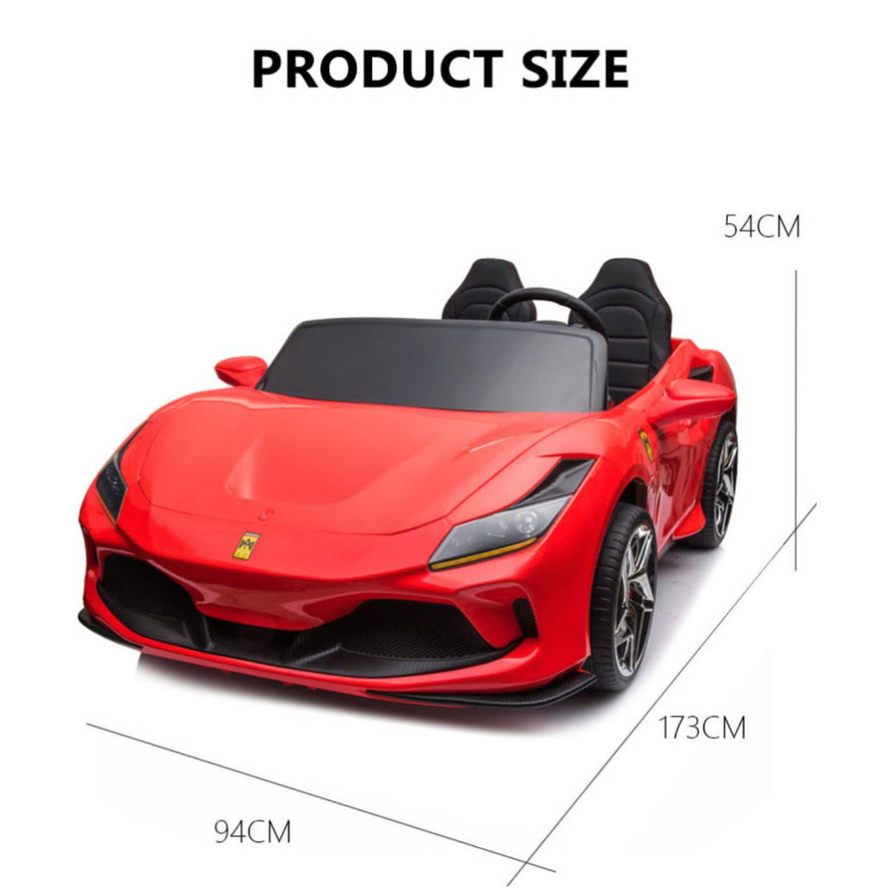 Megastar 24v xxl Ferrari Styled F8 Kids Electric Ride on Car-2 Seater-Double Open Doors Children Electric Car