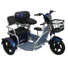 Megawheels Family CozyCab Mobility Tricycle 48 v 3 Seats with Double Basket