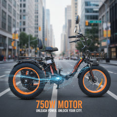 Three-wheeled electric bike with Front Basket