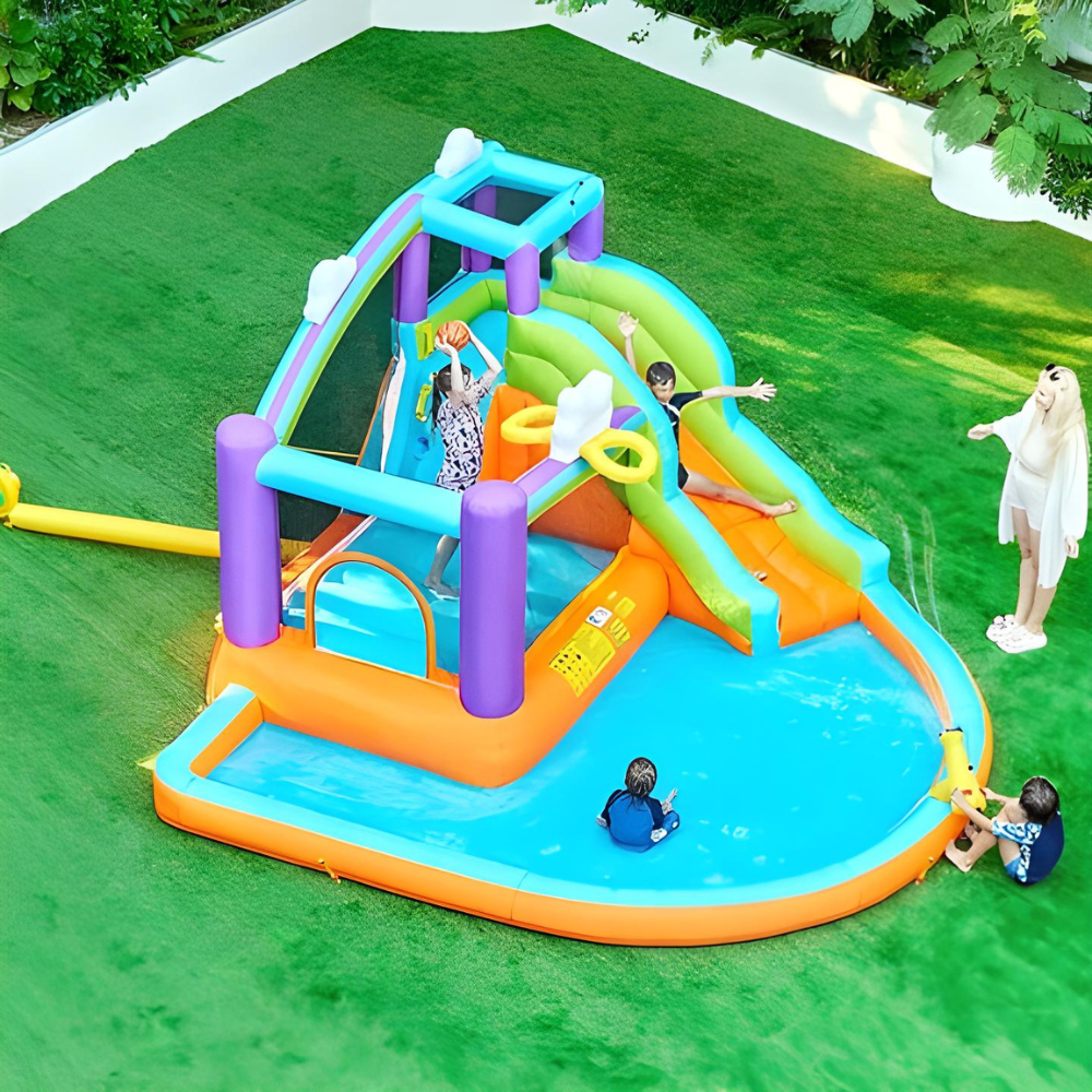 Megastar 6 in 1 Sunny Shine Bouncy Castle With Inflatable Trampoline/Water Slide 2.38mx 3.65mx  3.89m