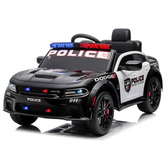 Megastar Kids Electric Ride-on Police Licensed Dodge 12 v Car Black