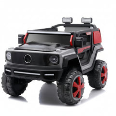 Stylish black and red 4x4-style ride-on toy truck 