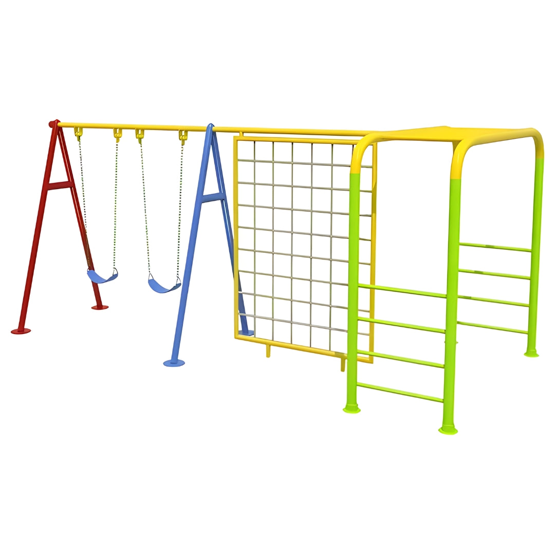Megastar Playset With Monkey Bars With Climber Stepper and Swings - 450 X 200 X 193 CM