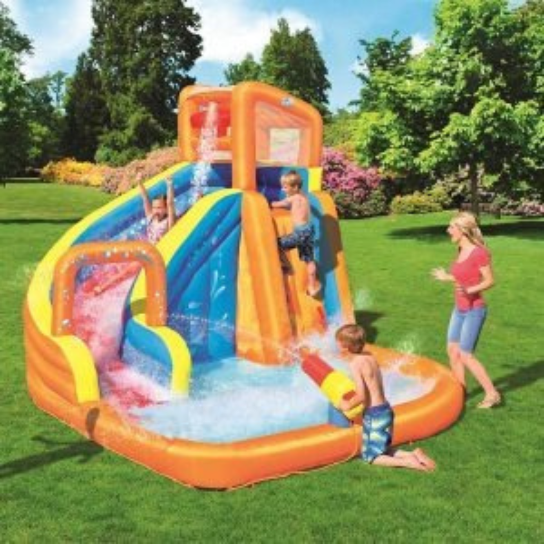 Bestway Waterpark Turbo Splash Inflatable Bouncer Water Park, Bouncy Castle, Water Slide and Pool for Kids