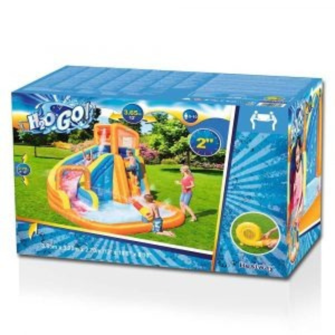 Bestway Waterpark Turbo Splash Inflatable Bouncer Water Park, Bouncy Castle, Water Slide and Pool for Kids