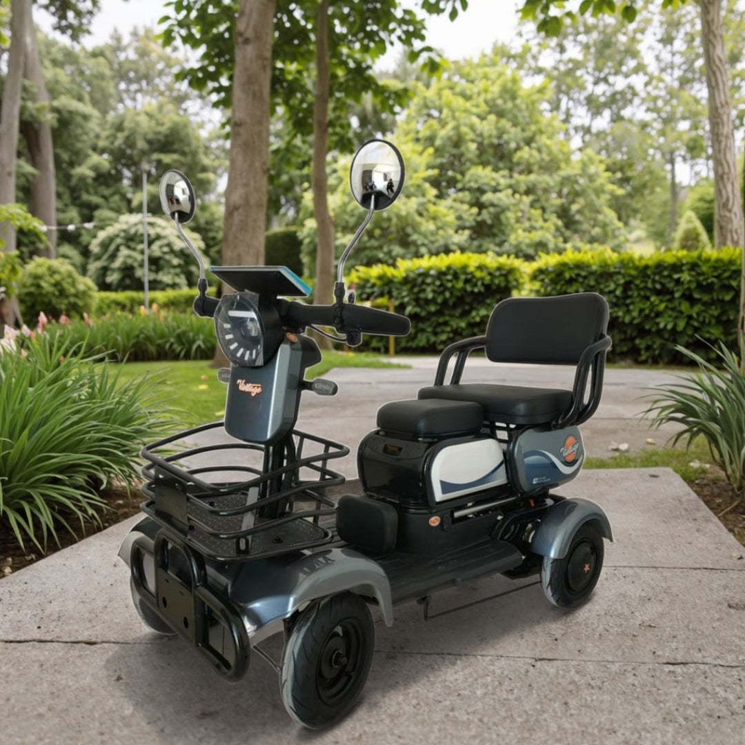 Megawheels Quad Family Senior Electric Scooter With 4 Wheels and Sliding Seats 48 V Battery