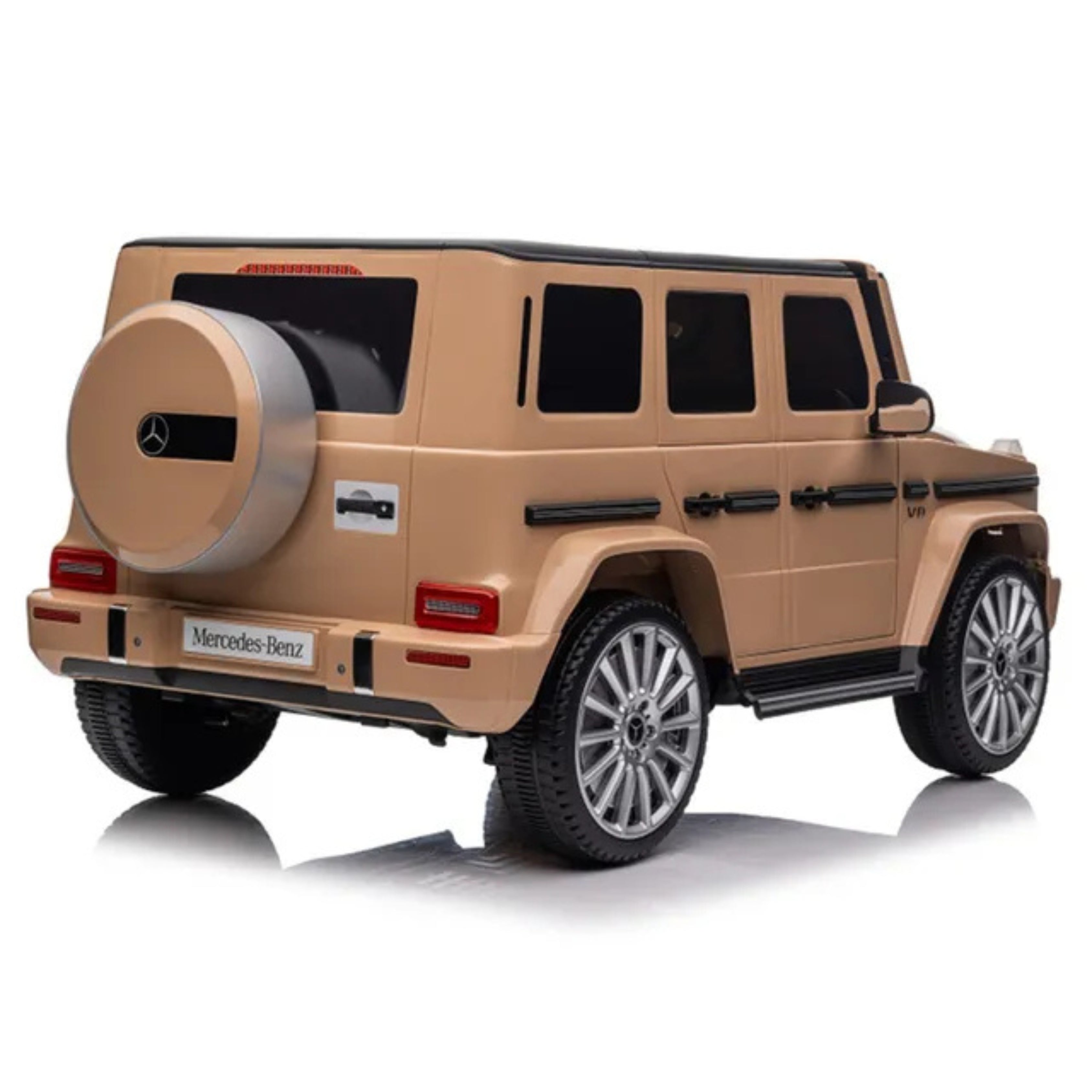Back View of Beige Mercedes-Benz G-Class toy car 