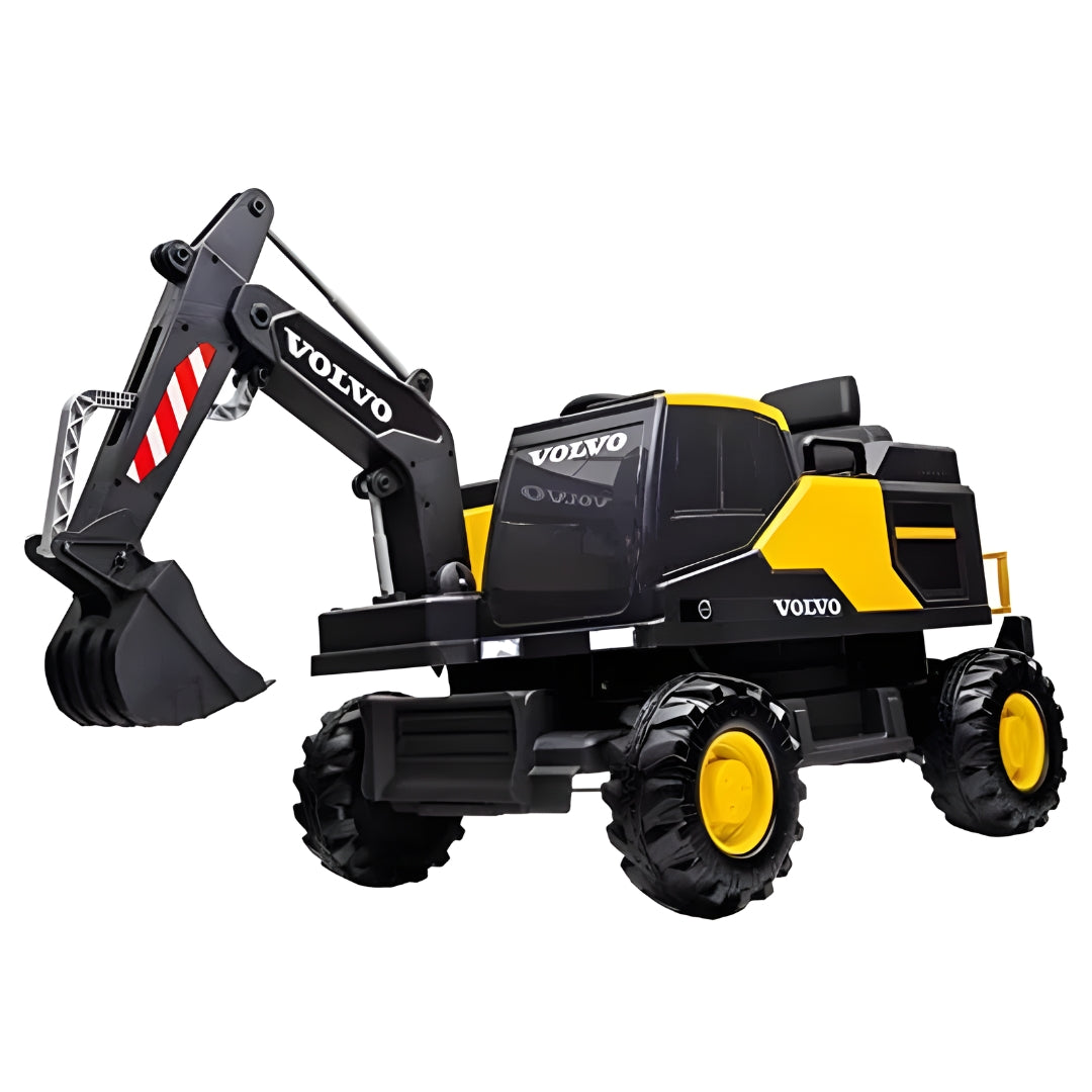 Megastar Kids Electric Ride-on 12v Licensed Volvo Excavator truck With RC Yellow