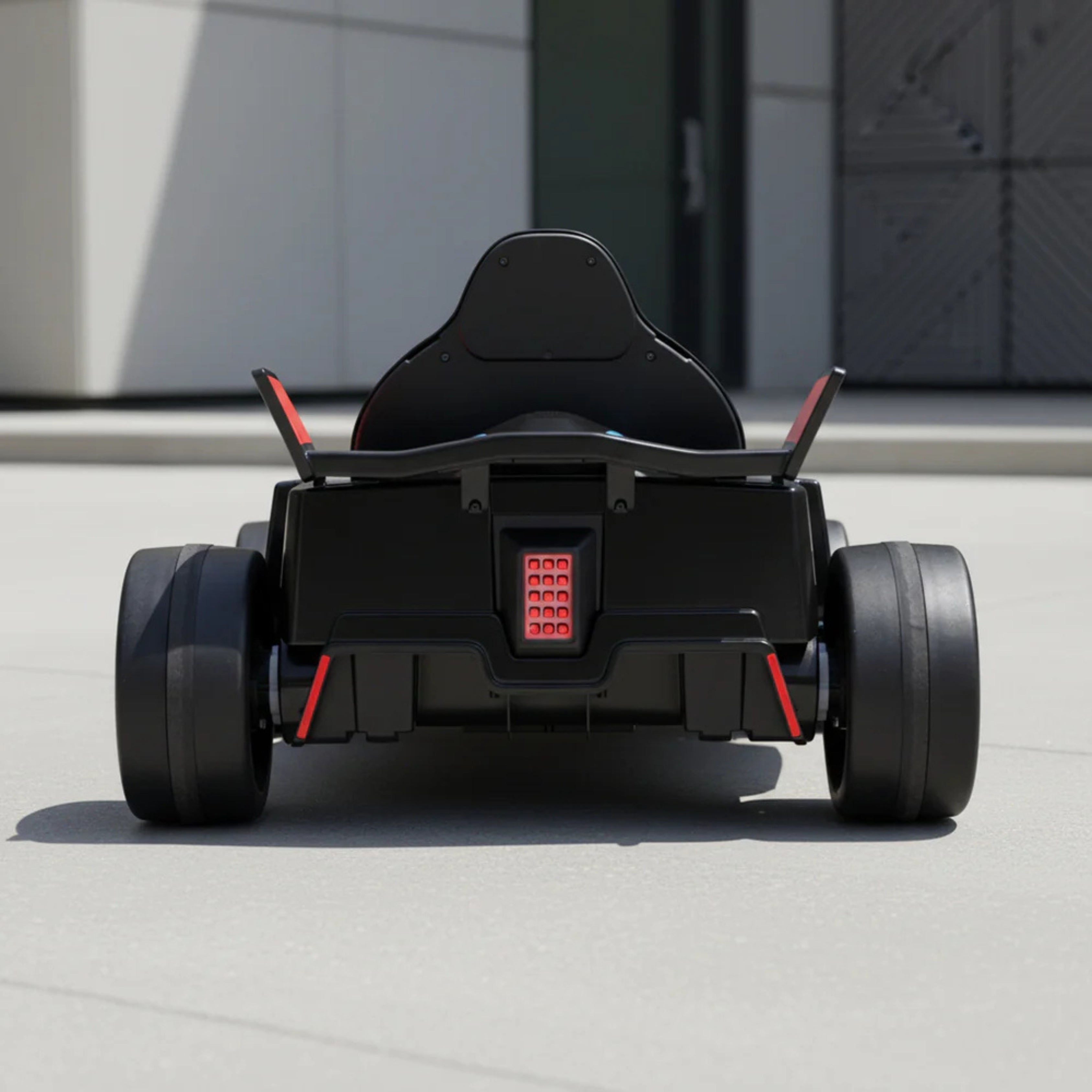 Black go-kart with red accents