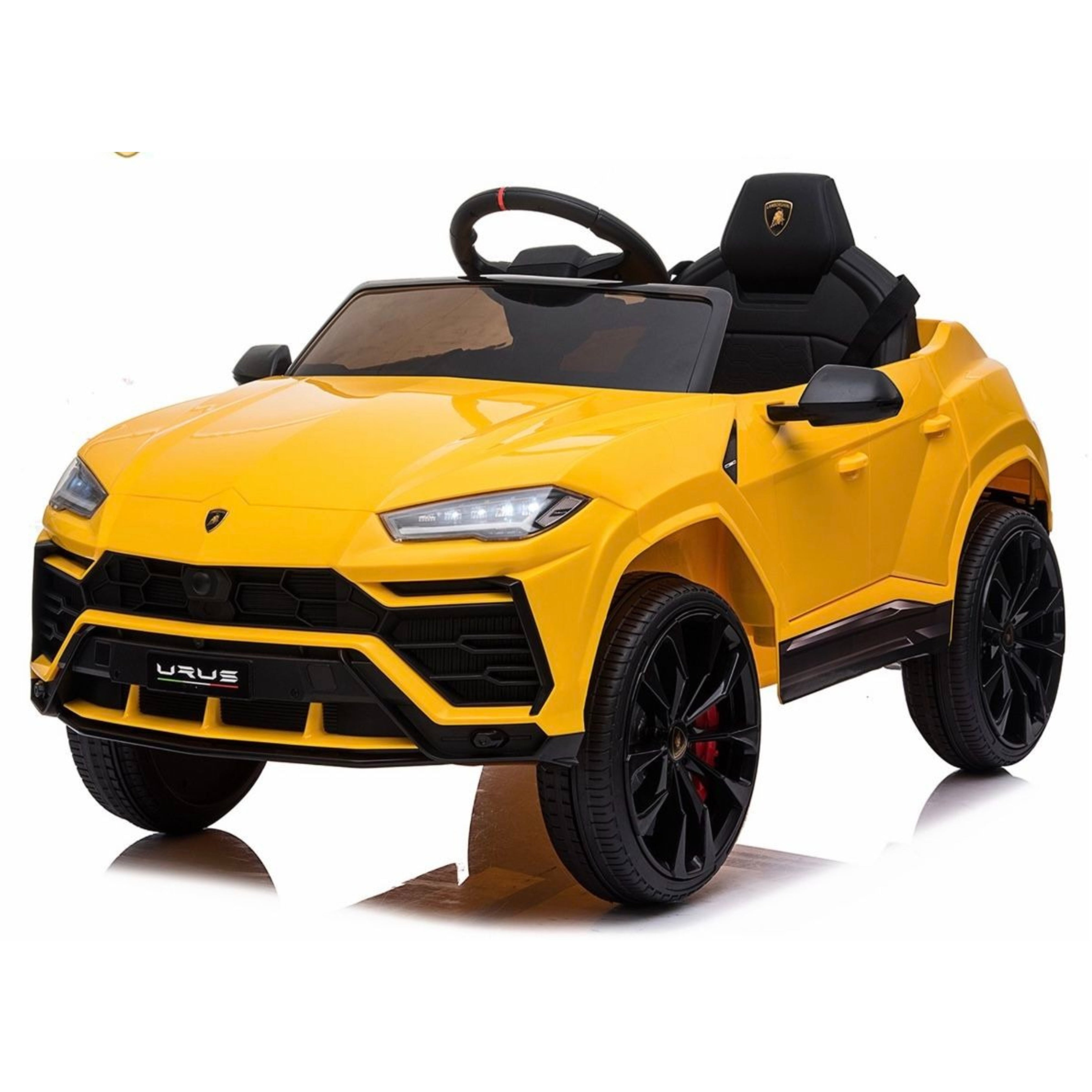 Yellow toy car with black details 