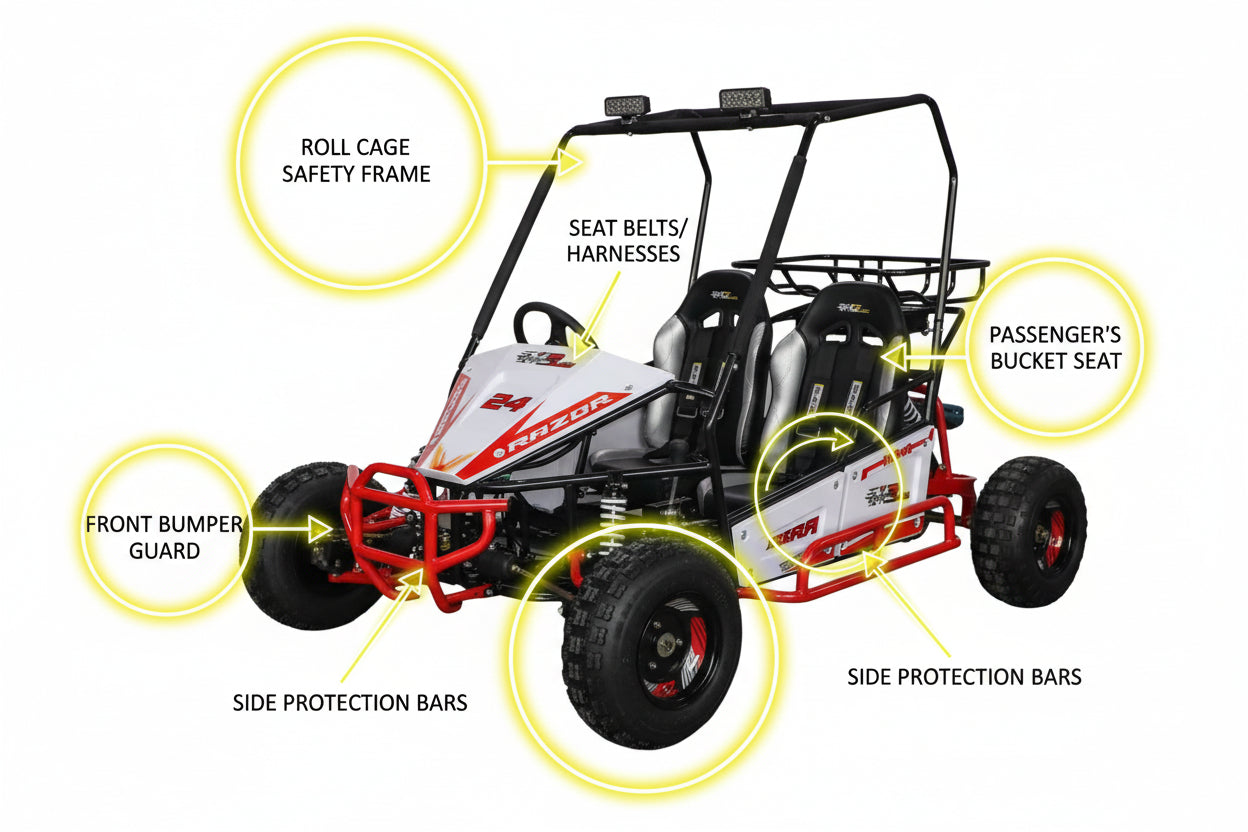Safety Features of UTV 125 CC Off-Road Triton Buggy