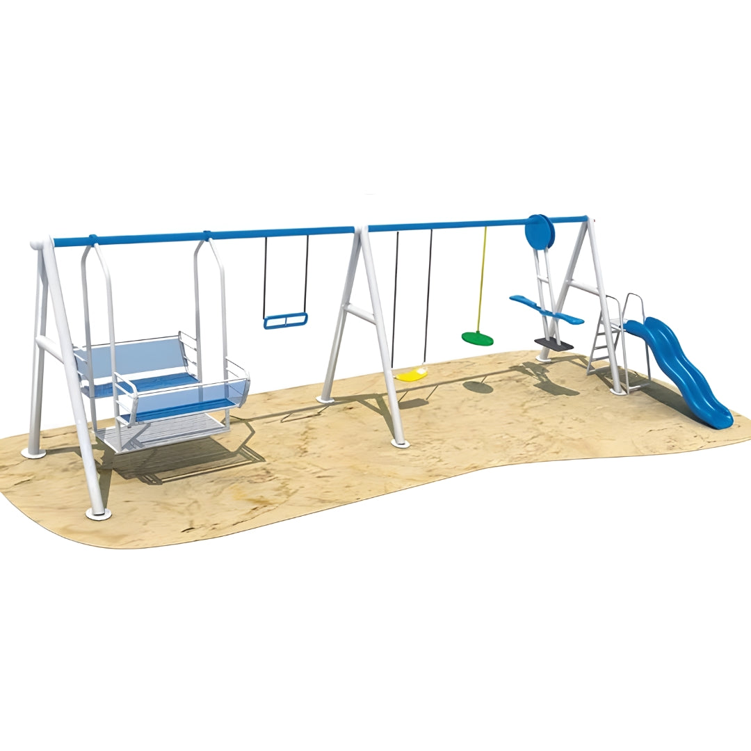 Megastar Amusement Playpark with dual Swing and Slide Playset, glider & Swinger