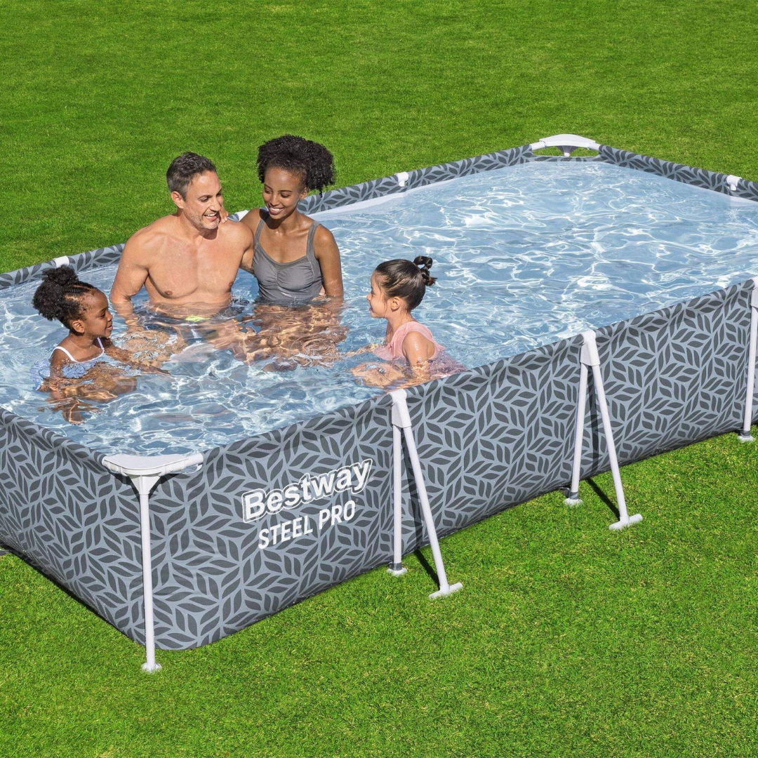 Bestway Steel Pro Rectangle Above Ground Pool Set 3.66 m X 2.01 m X 66 cm Swimming Pool