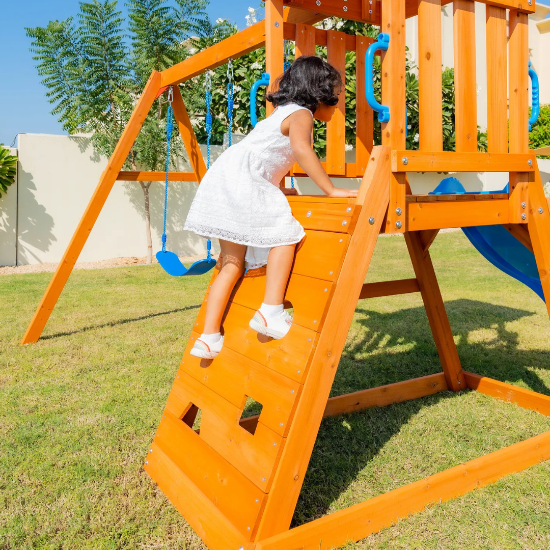 Megastars Dynamic Sports Arabian Cat Wooden Swing Set -(261.7 x 263.1 x 228.6 CM)