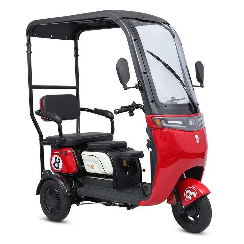 Red Megawheels Urbanroof 48 v Electric Tricycle With Roof for 3 Passengers