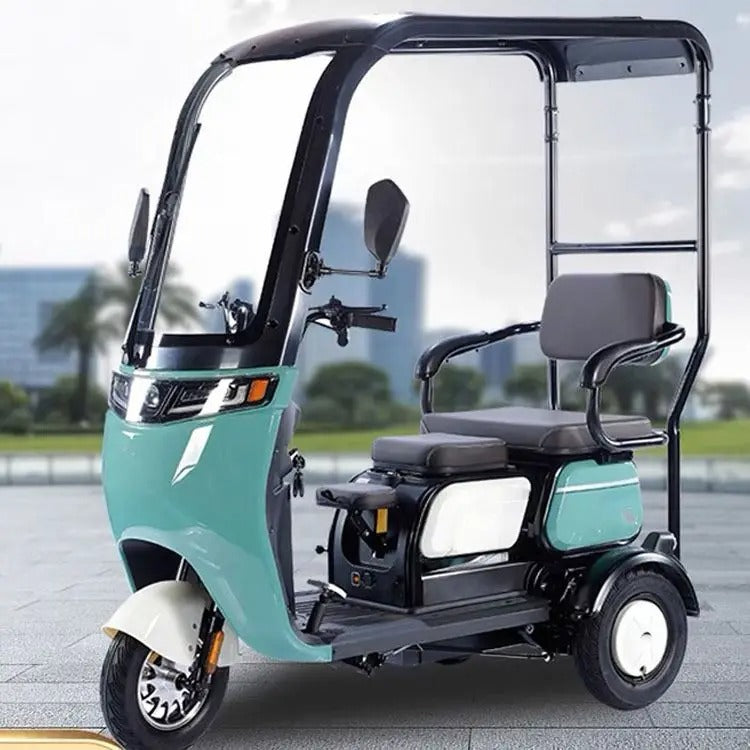 Megawheels Urbanroof 48 v Electric Tricycle With Roof for 3 Passengers Green