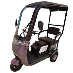 Megawheels Urbanroof 48 v Electric Tricycle With Roof for 3 Passengers Purple