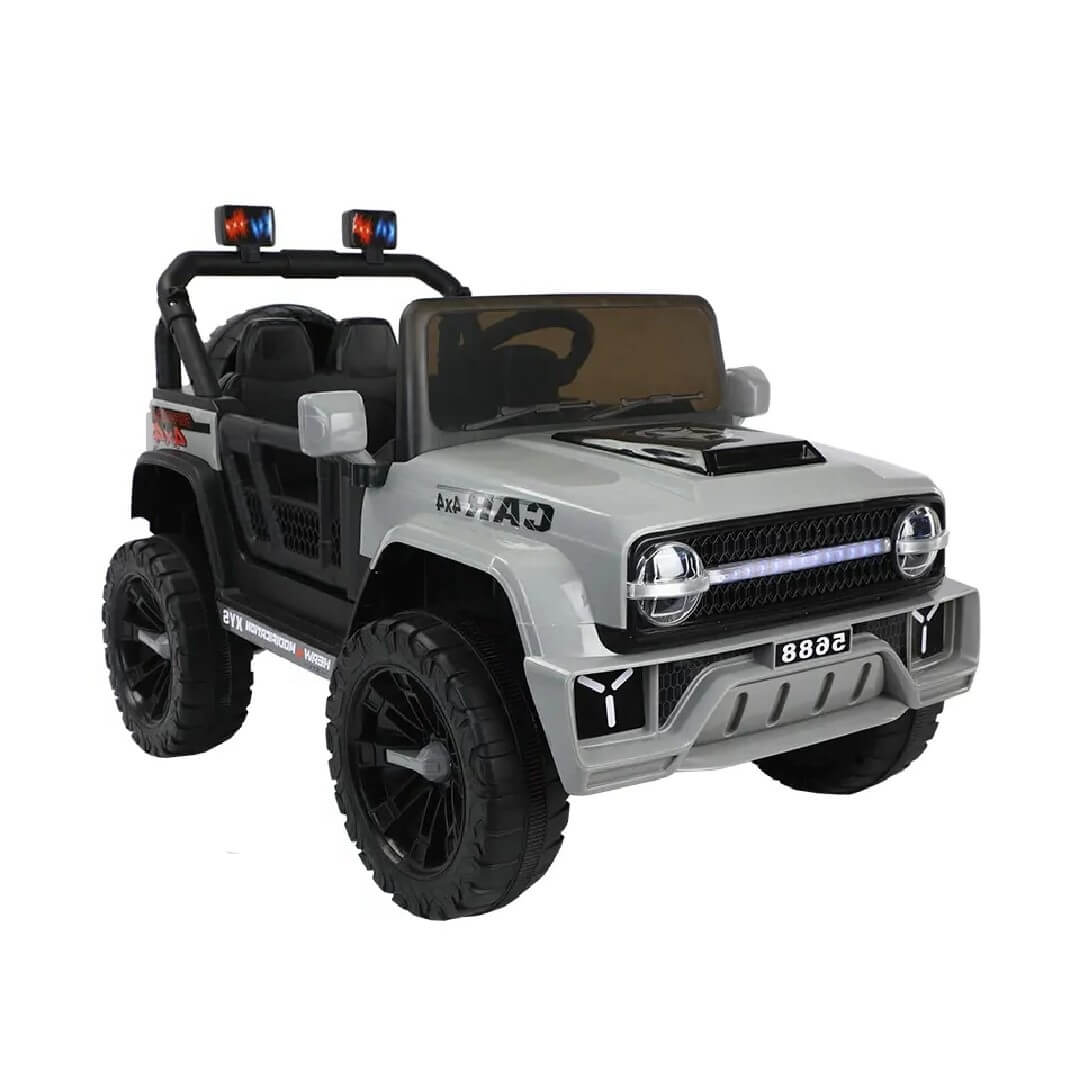 Megastar Ride on 12 v Rocky Road 12v open jeep for terrain driving-silver