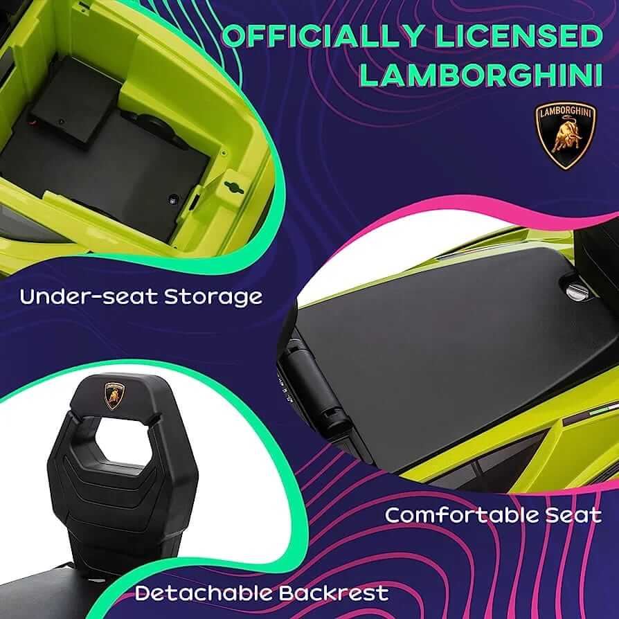 Megastar Licensed Lamborghini SIAN FKP 37 Kids Ride on Push Car, Foot-to-Floor Sliding Car with Music, Headlights, Under Seat Storage, for 18-48 Months-green