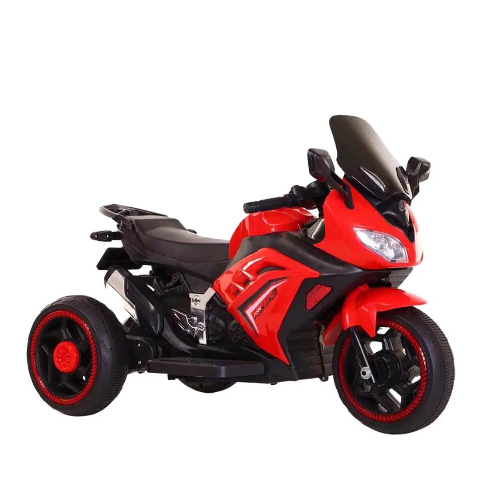 Megastar's Ride On 6v Alpha Turbocharged Children's Motorcycle Electric Trike- RED