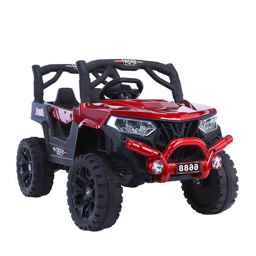 Megastar Ride on Boomer 12 v Mini Suv RC Double Drive Kids Electric Jeep-Red