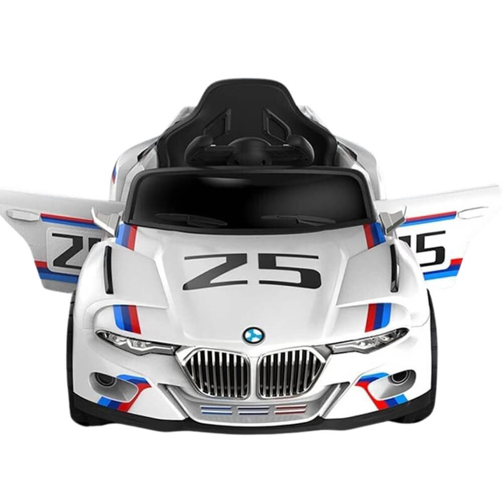 Megastar Ride on 6v Series 1 Electric sports car with openable doors -white