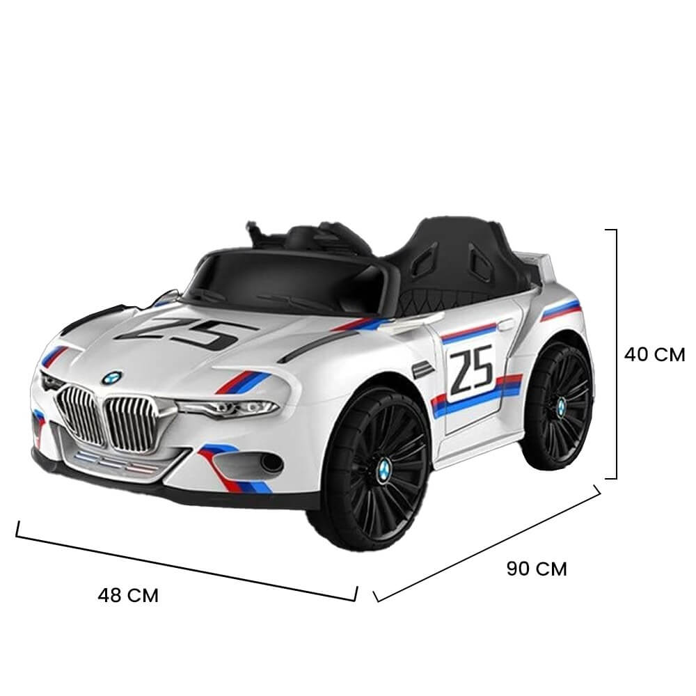 Megastar Ride on 6v Series 1 Electric sports car with openable doors -white
