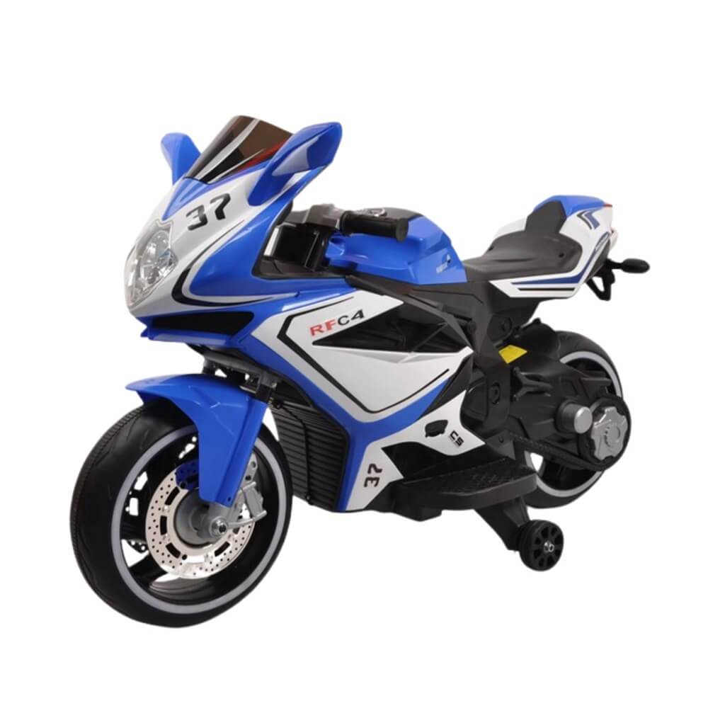 Megastar Ride on  D2 excel 2 Wheel Ride-On Electric Bike with Hnad acceleration & Eva wheels-Blue