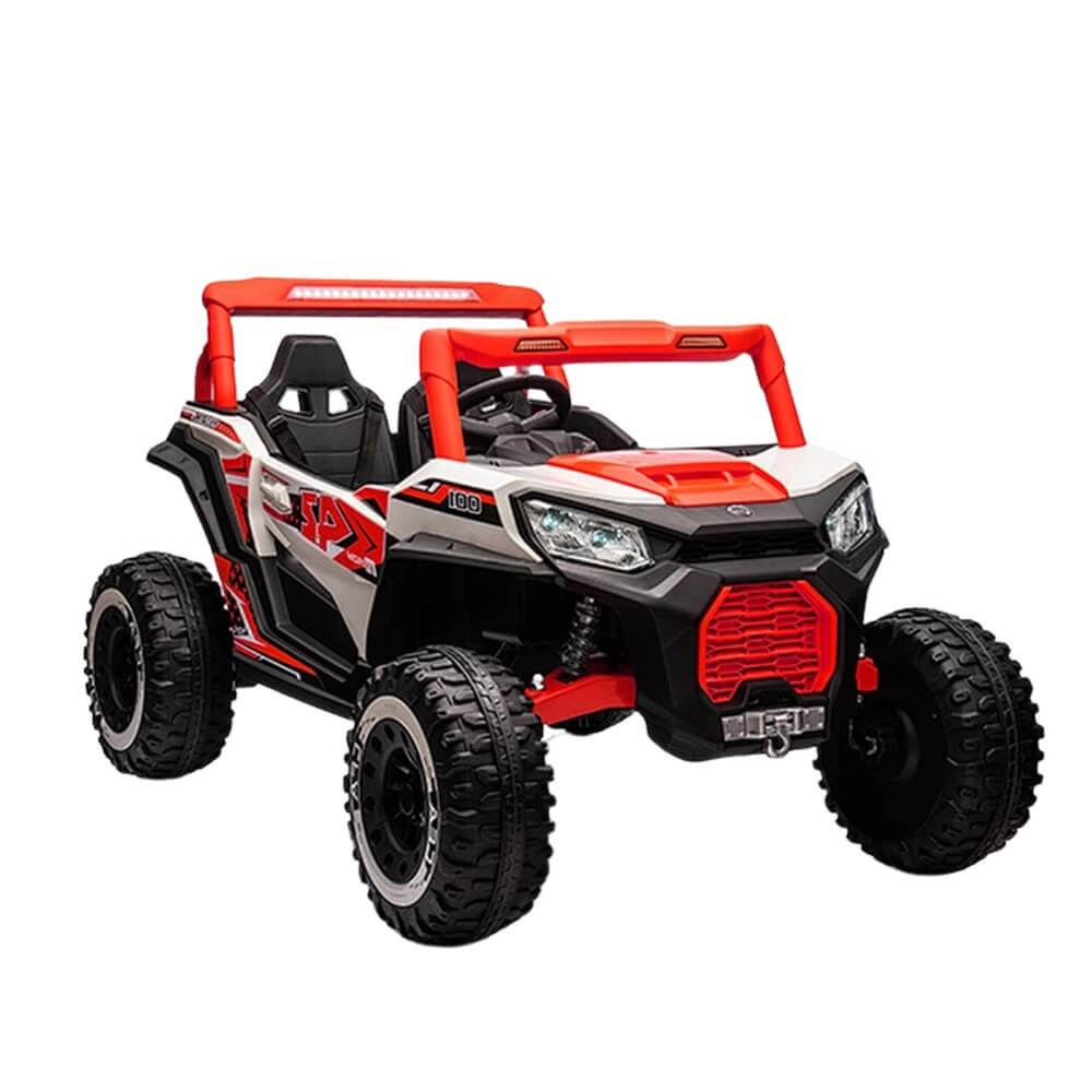 Megastar Ride on 12V Midnight Ranger Electric Ride On XL Suv 4x4 with  RC For Big Kids-Orange