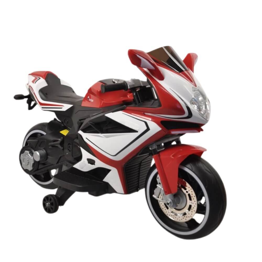 Megastar Ride on  D2 excel 2 Wheel Ride-On Electric Bike with Hnad acceleration & Eva wheels-Red