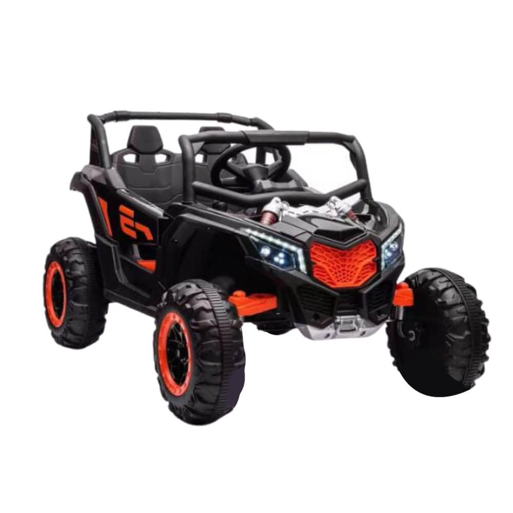 Megastar Ride on 12V  Midnight Ranger Electric Ride On  MID size Suv 4x4 with  RC For small Kids-Black