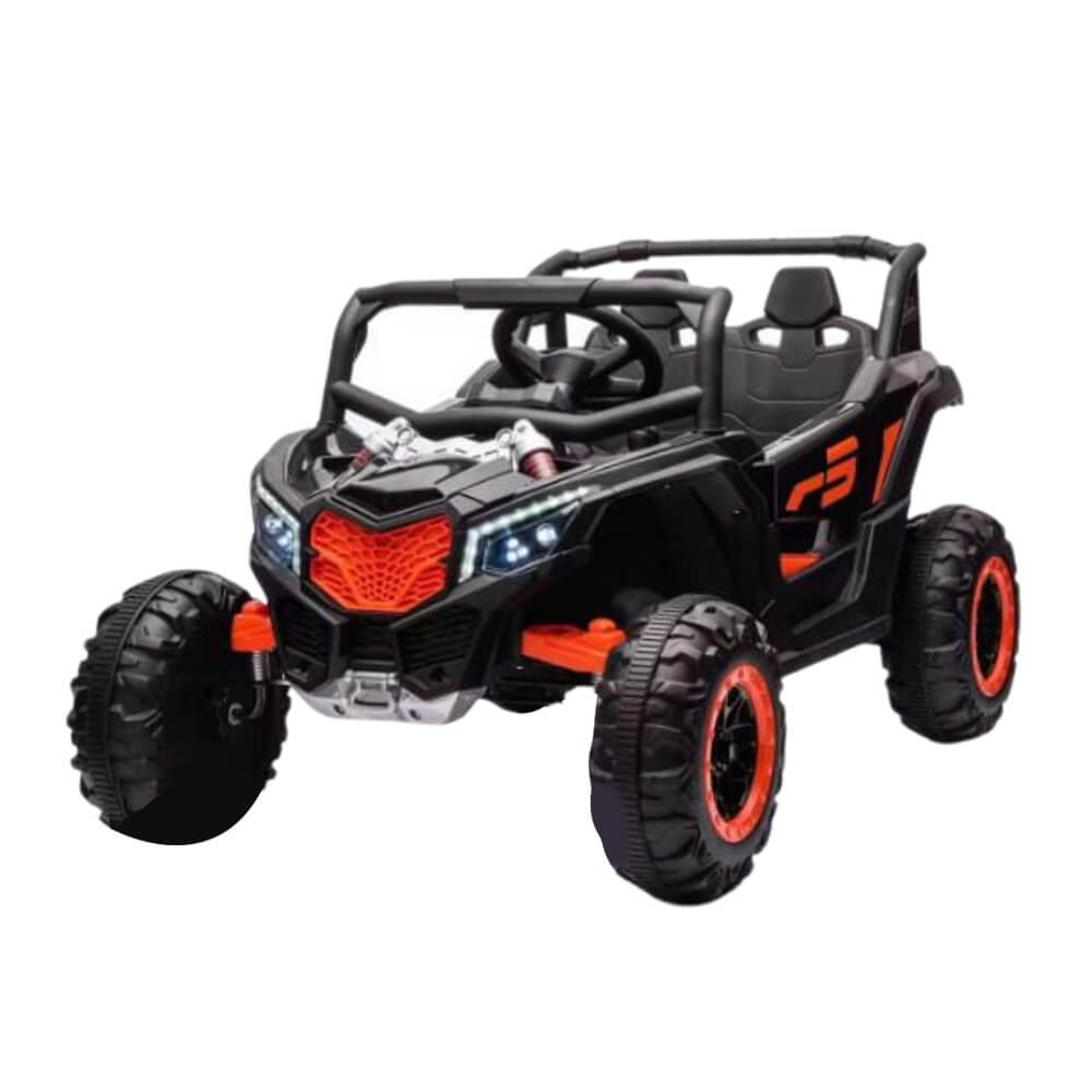 Megastar Ride on 12V  Midnight Ranger Electric Ride On  MID size Suv 4x4 with  RC For small Kids-Black